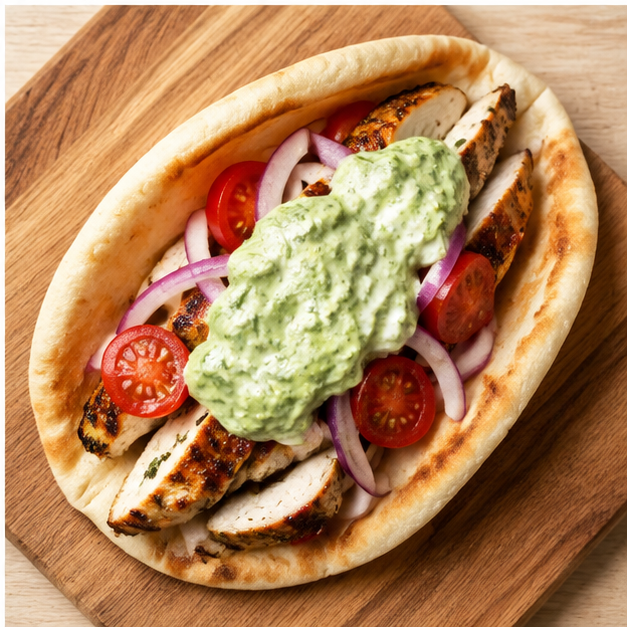 greek chicken pitas - step 4