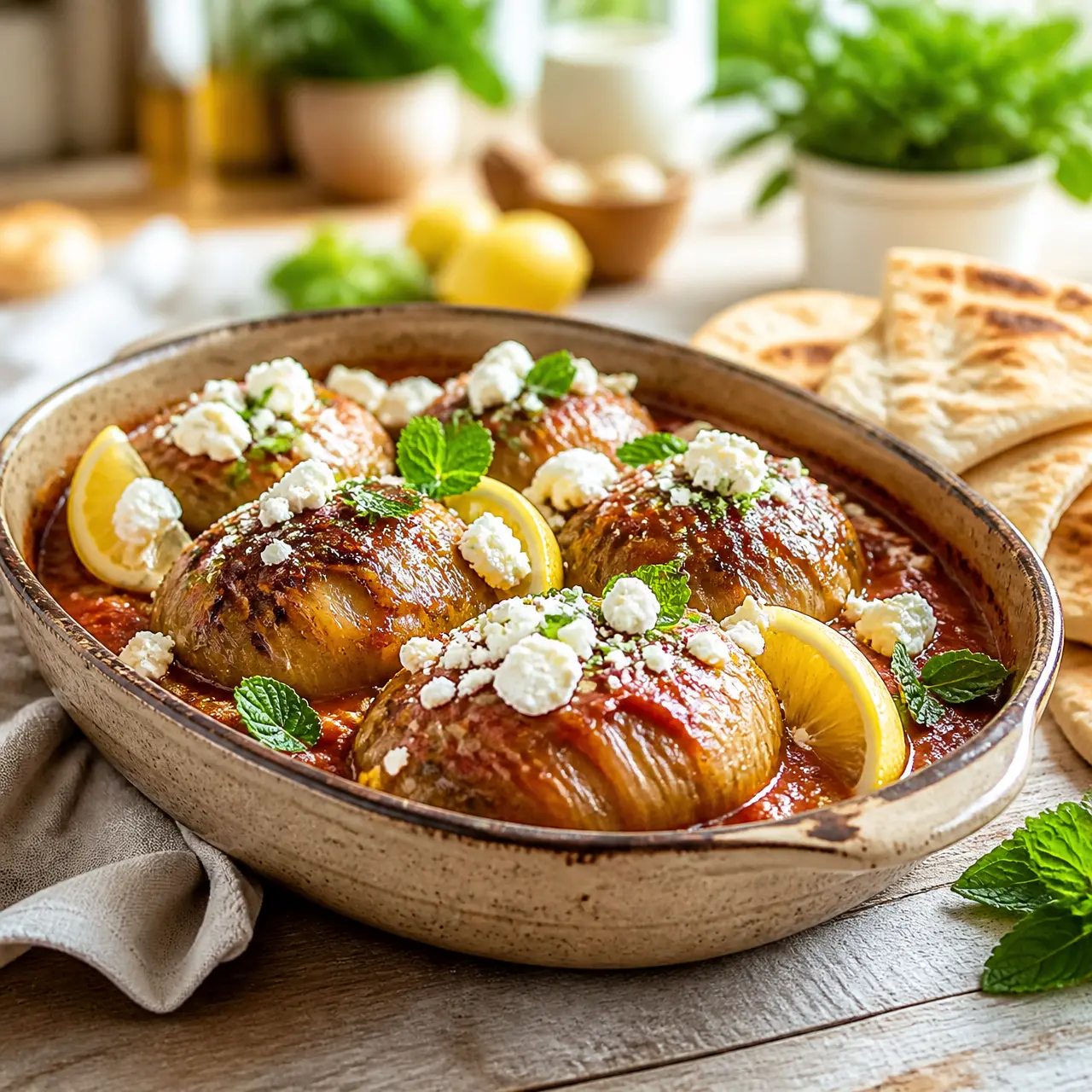 greek stuffed onions - final presentation