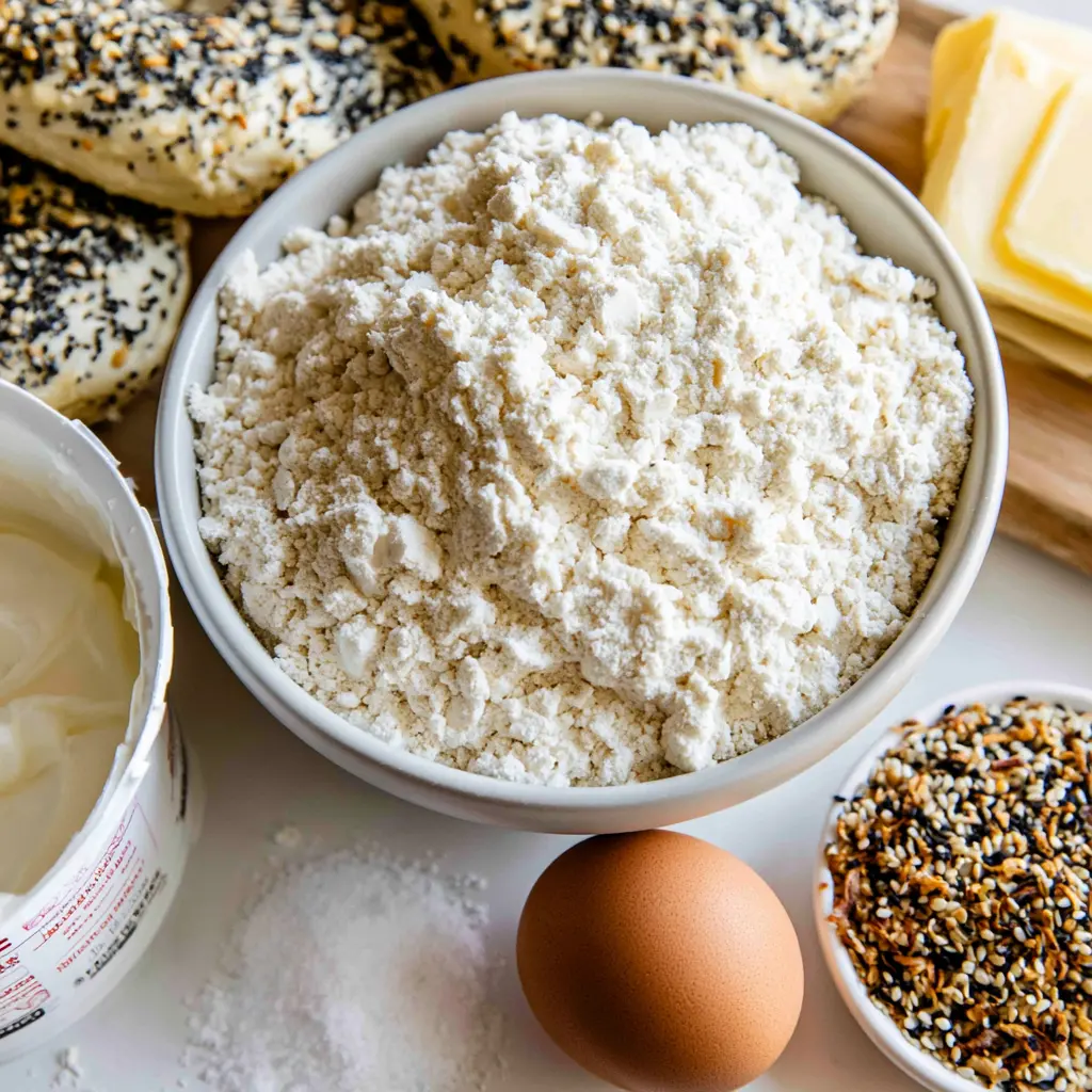 greek yogurt bagel bites - main ingredients