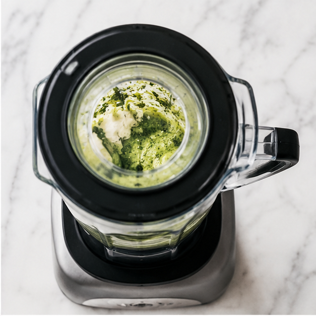green goddess dressing - step 2 blending until smooth and creamy