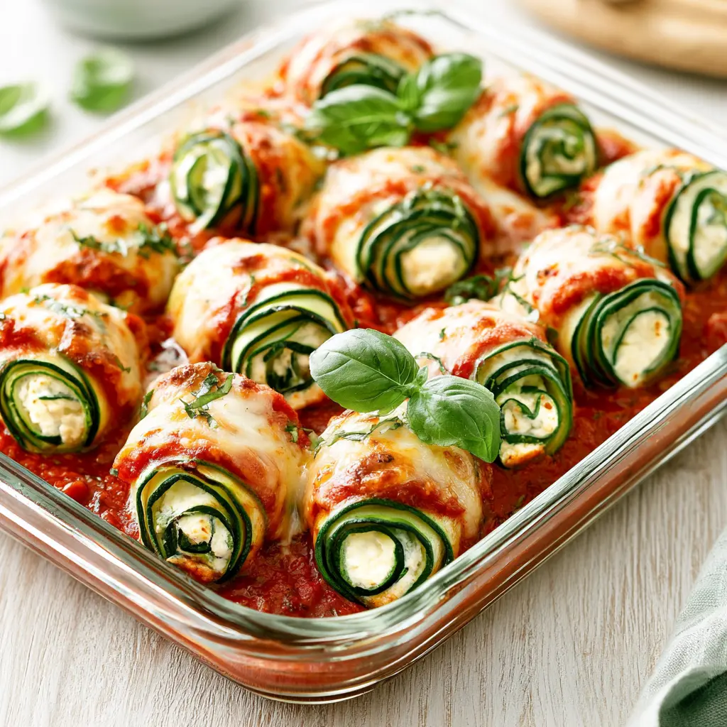 homemade zucchini rollups - final presentation