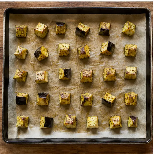 Step 3: Spread cubes in a single layer and roast at 450°F