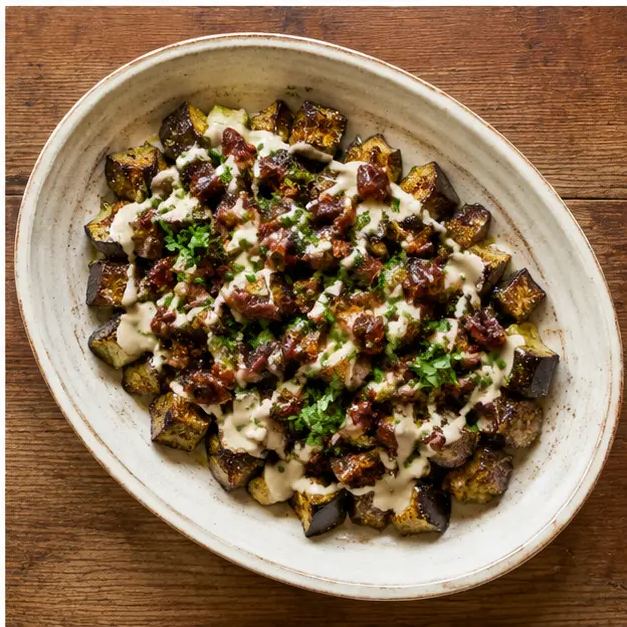Step 4: Drizzle with tahini sauce and top with dates and parsley