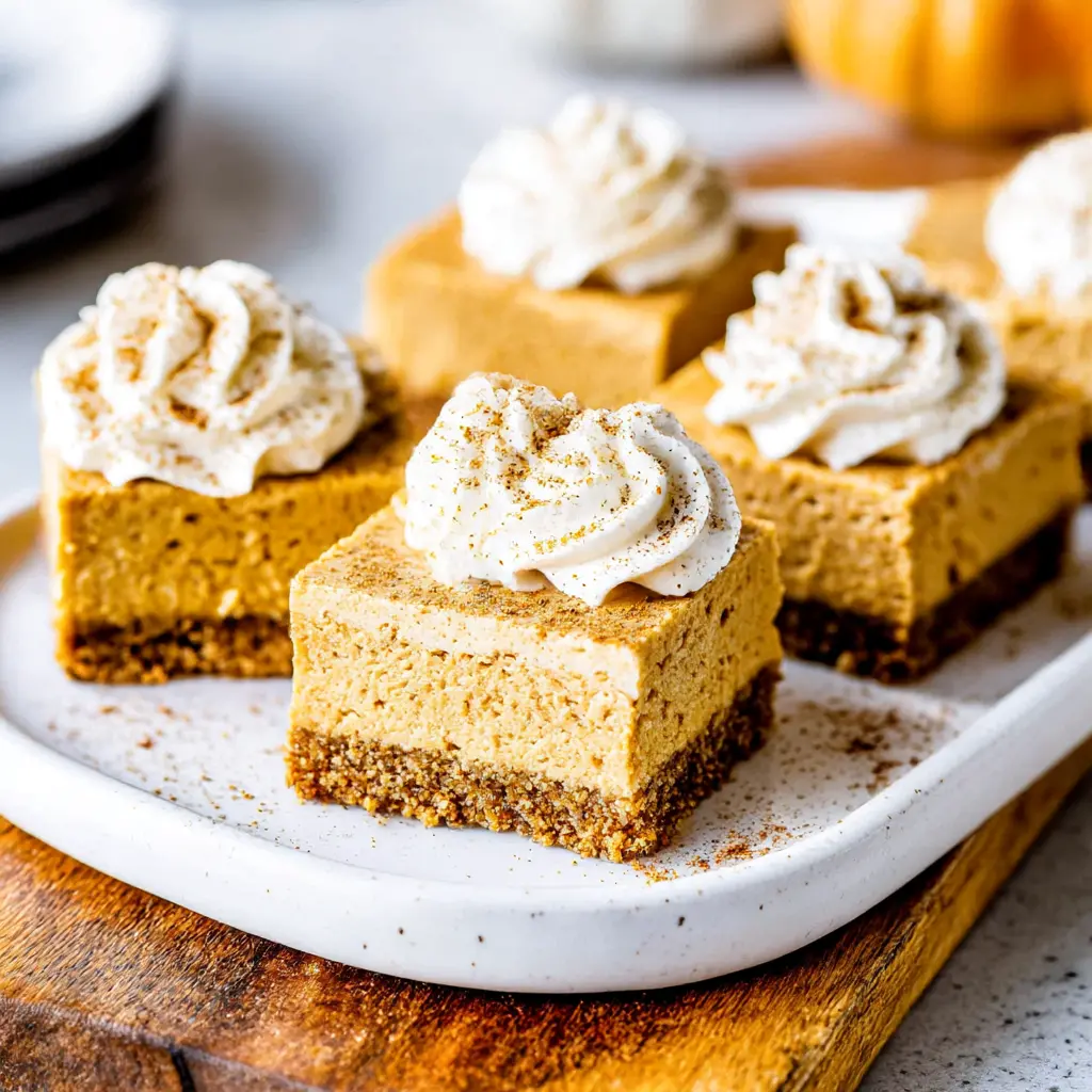 nobake pumpkin cheesecake bars - final presentation