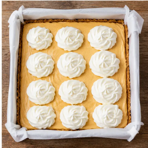 Step 4: Chill and slice clean pumpkin bars