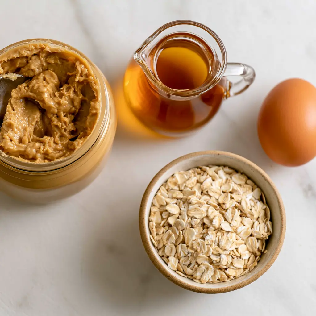 peanut butter oatmeal cookies - main ingredients