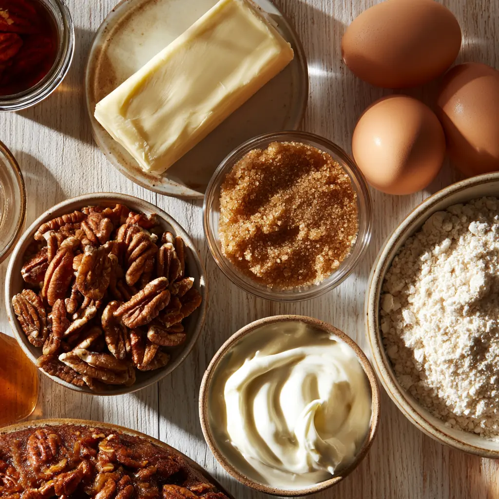 pecan upside down cake - main ingredients