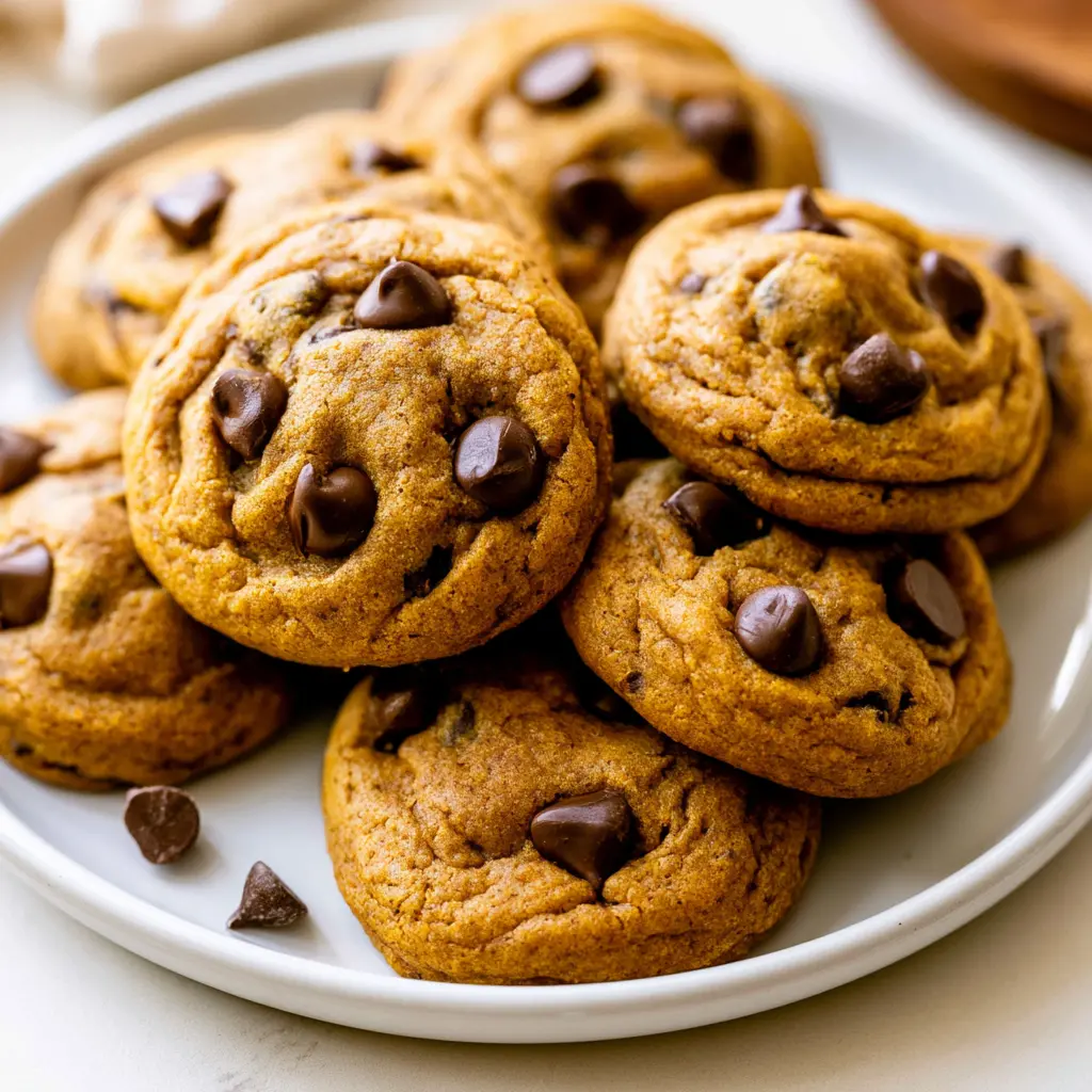 pumpkin chocolate chip cookies - final presentation