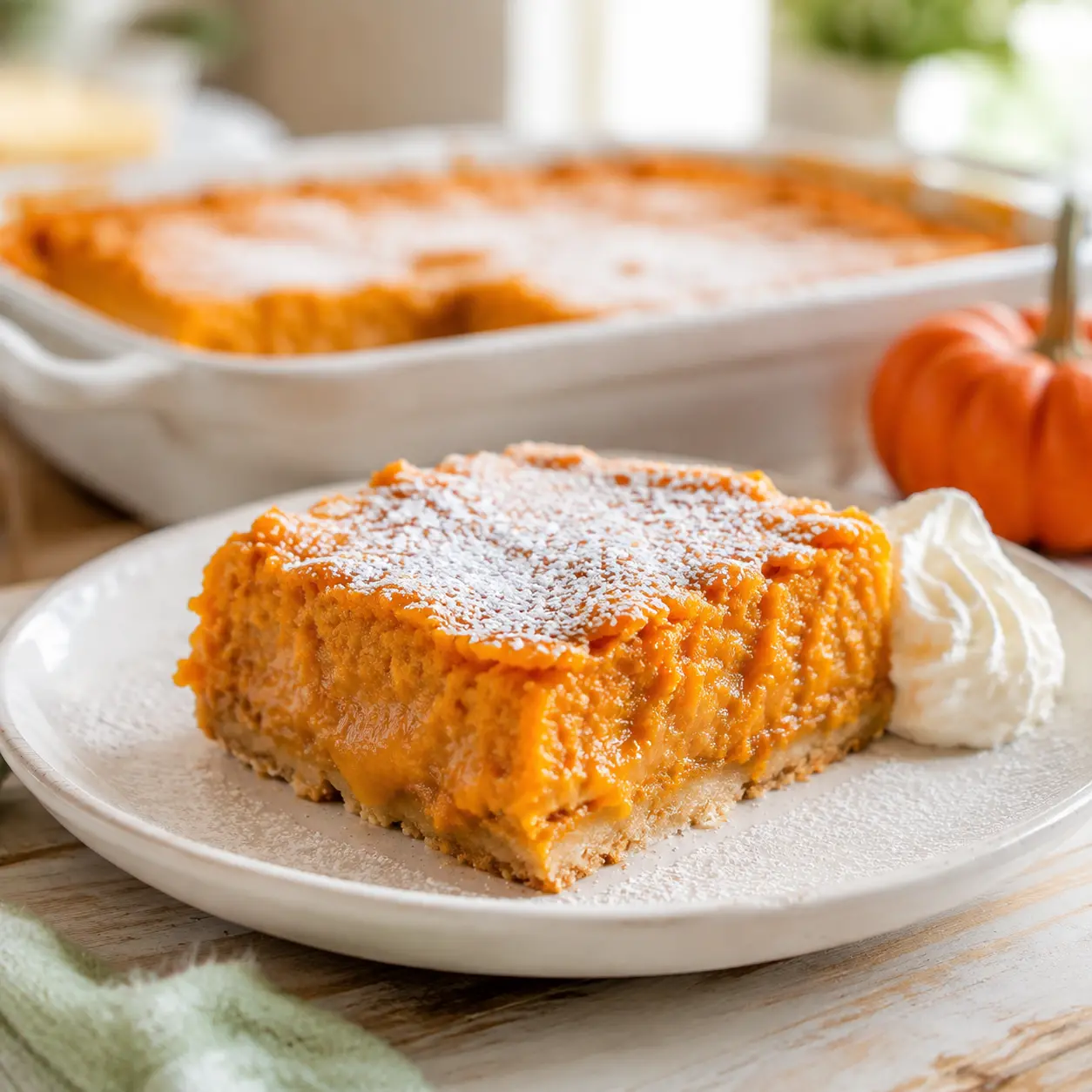 pumpkin gooey butter cake - final presentation