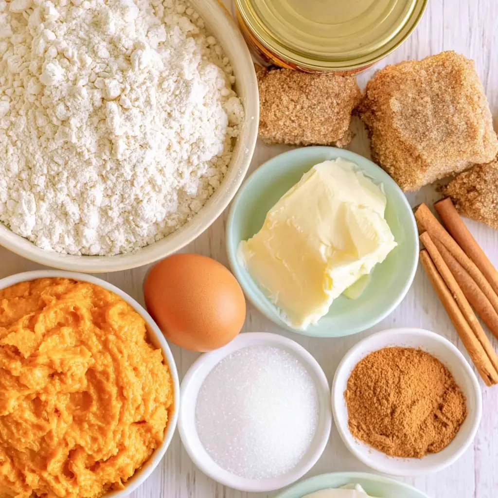 pumpkin snickerdoodle cookies - main ingredients