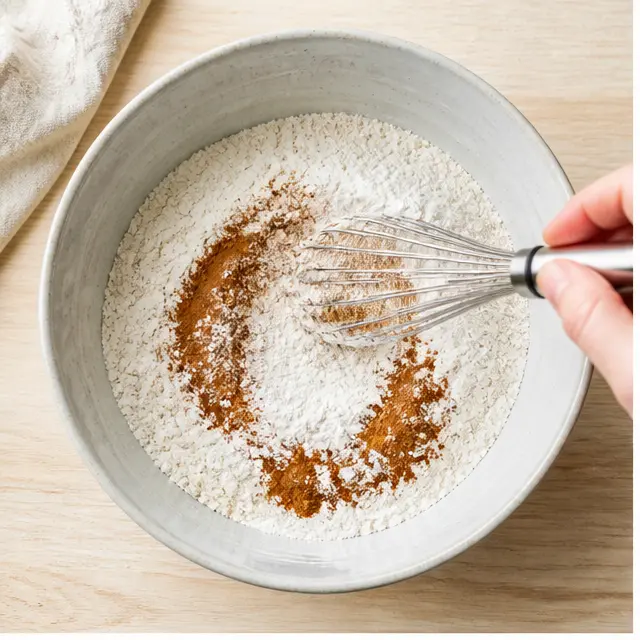 Whisk dry ingredients together in a medium bowl