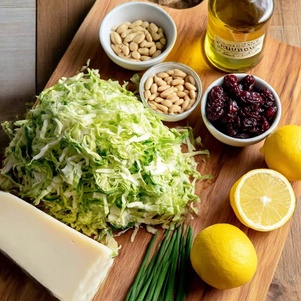 quick brussels sprouts salad - main ingredients