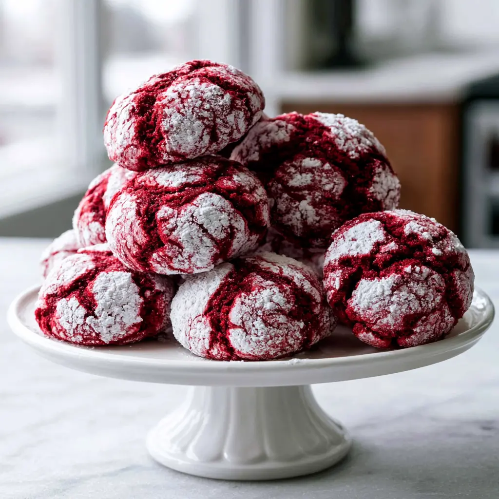 red velvet crinkle cookies - final presentation