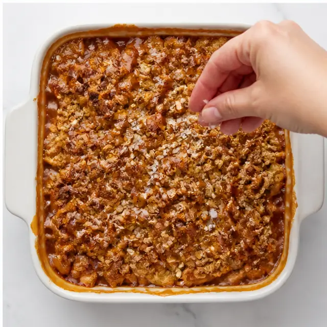 Step 4: Drizzle baked crisp with remaining caramel