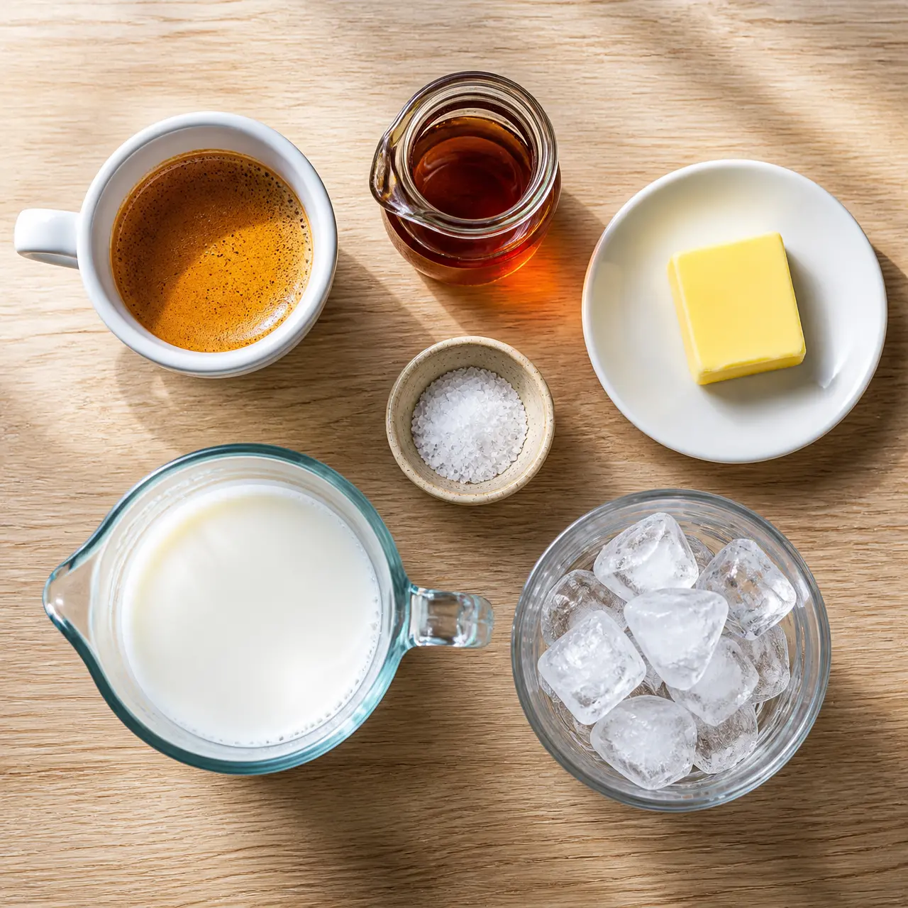 salty canadian iced latte - main ingredients