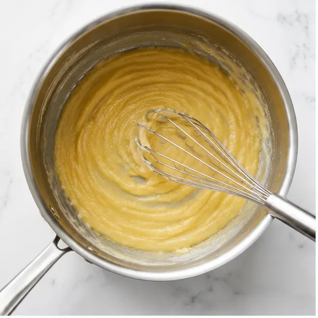 Step 1: Whisking a pale golden roux