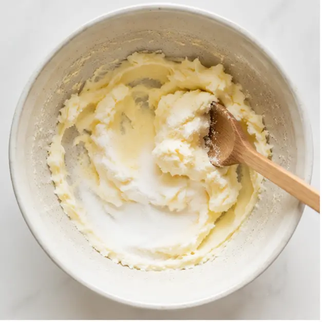 Step 1: Cream softened butter with sugar until light and fluffy