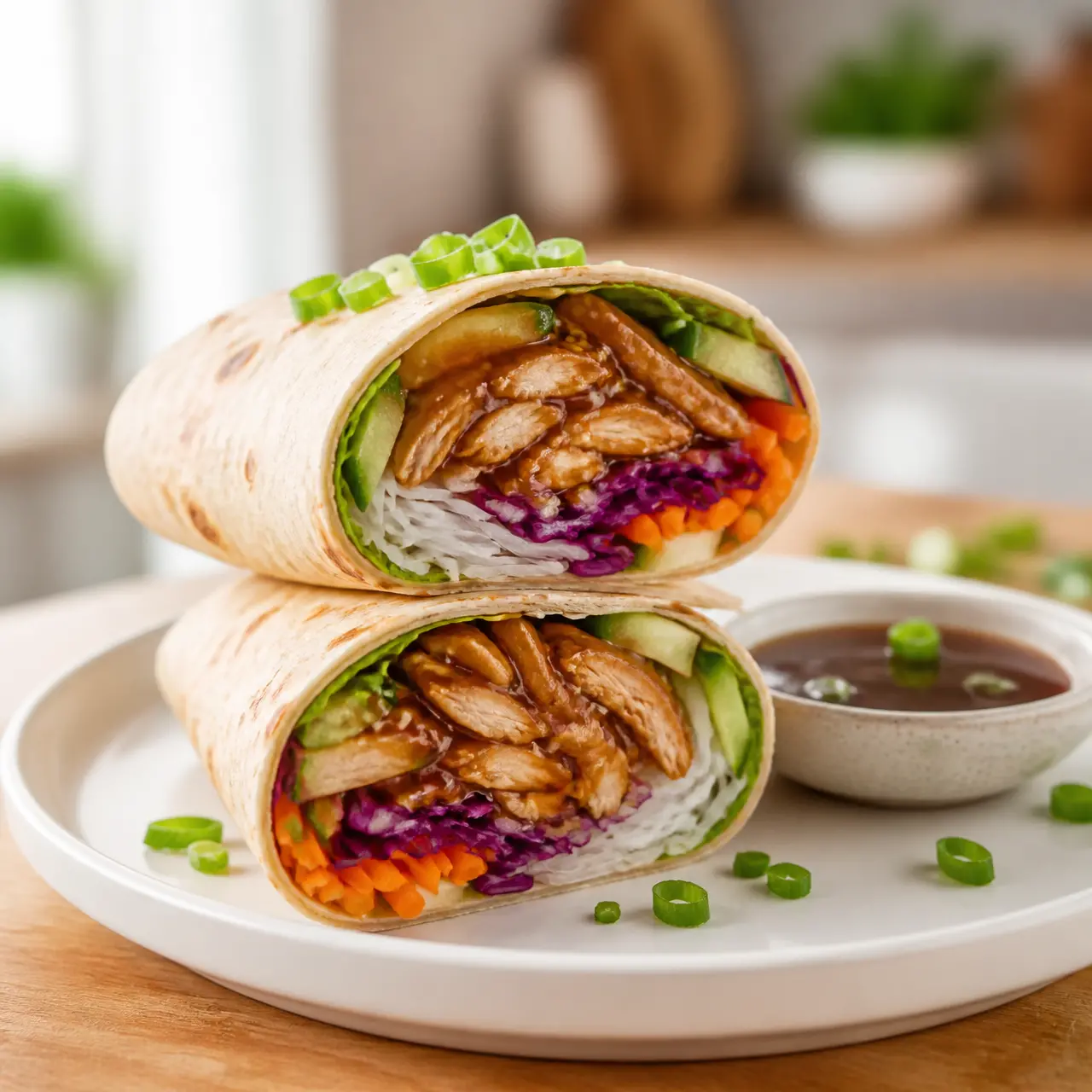 teriyaki chicken wrap - final presentation