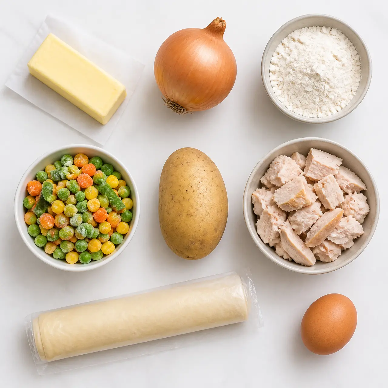 turkey pot pie - main ingredients