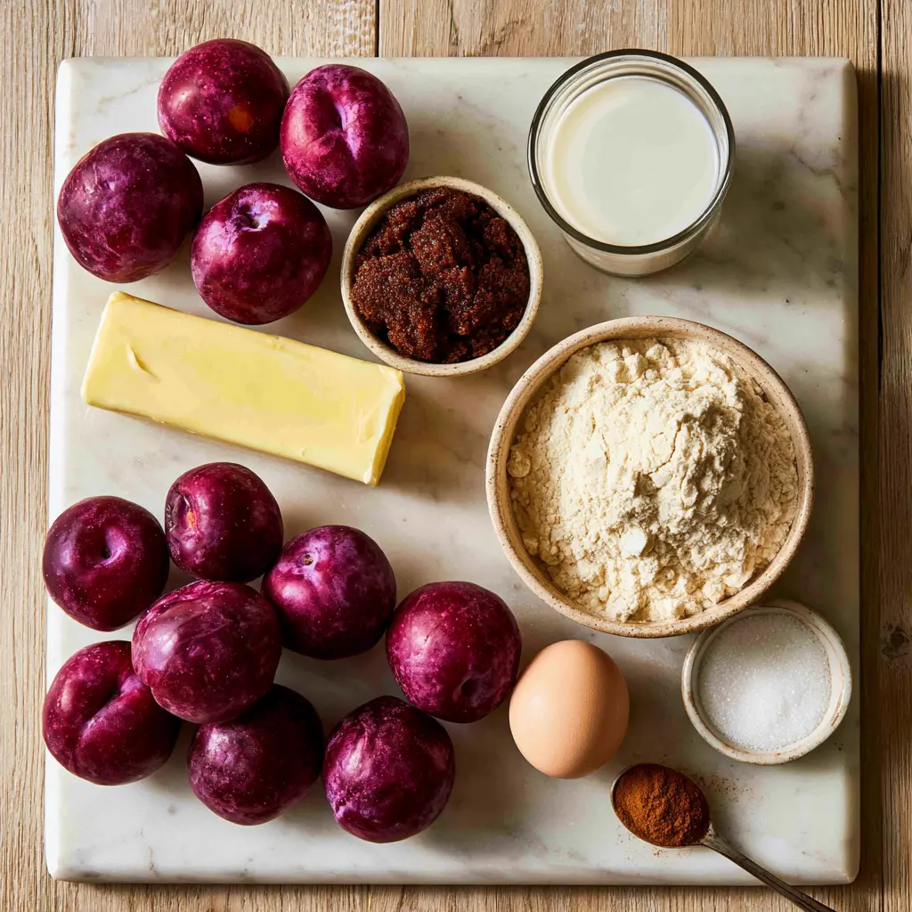 classic plum cake - main ingredients