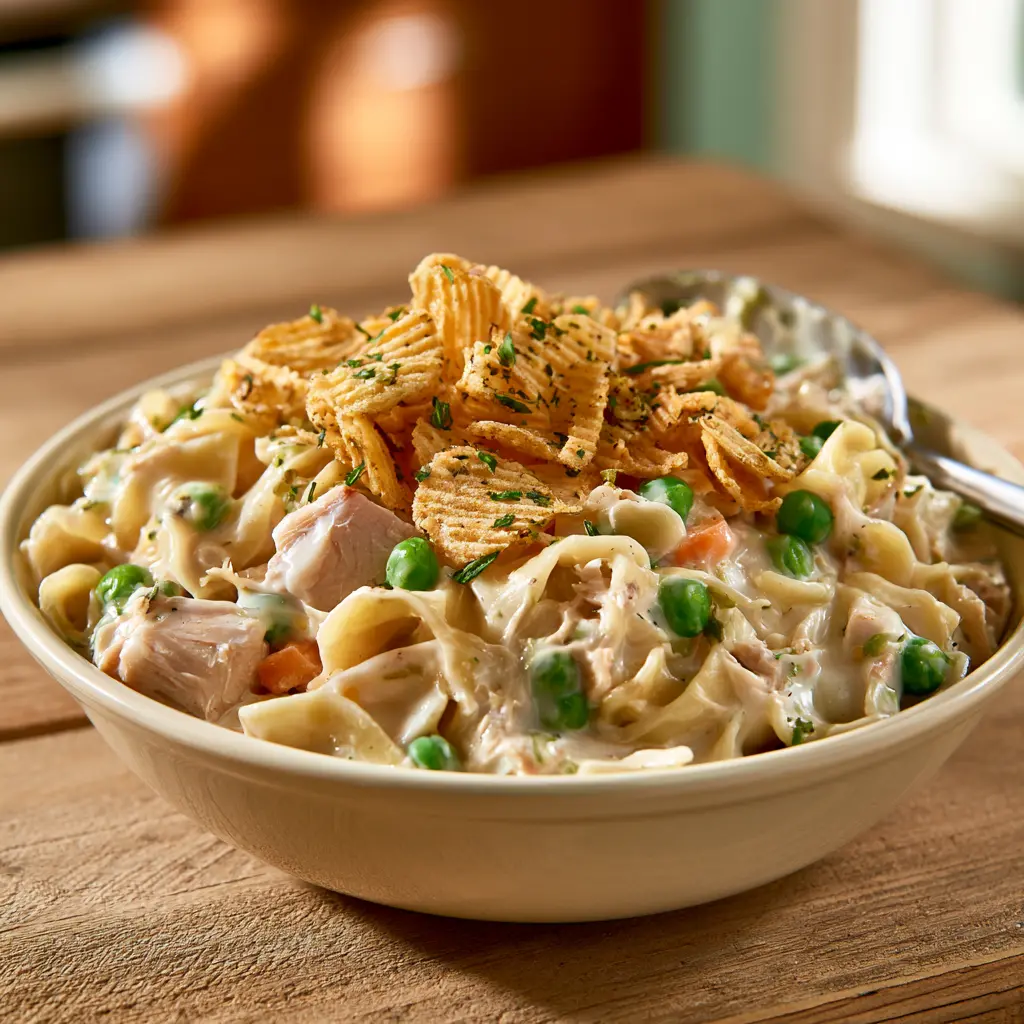 tuna noodle casserole - final presentation