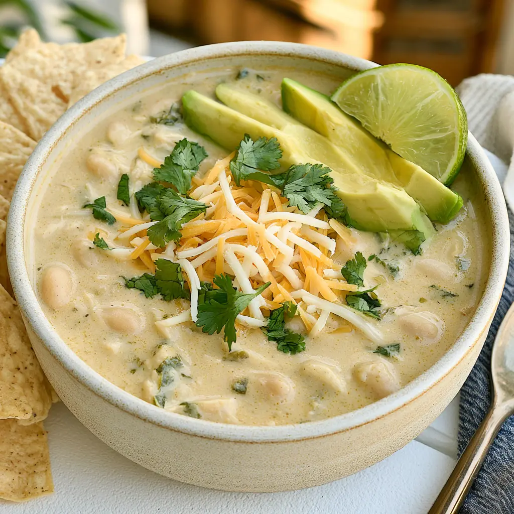 white chicken chili - final presentation