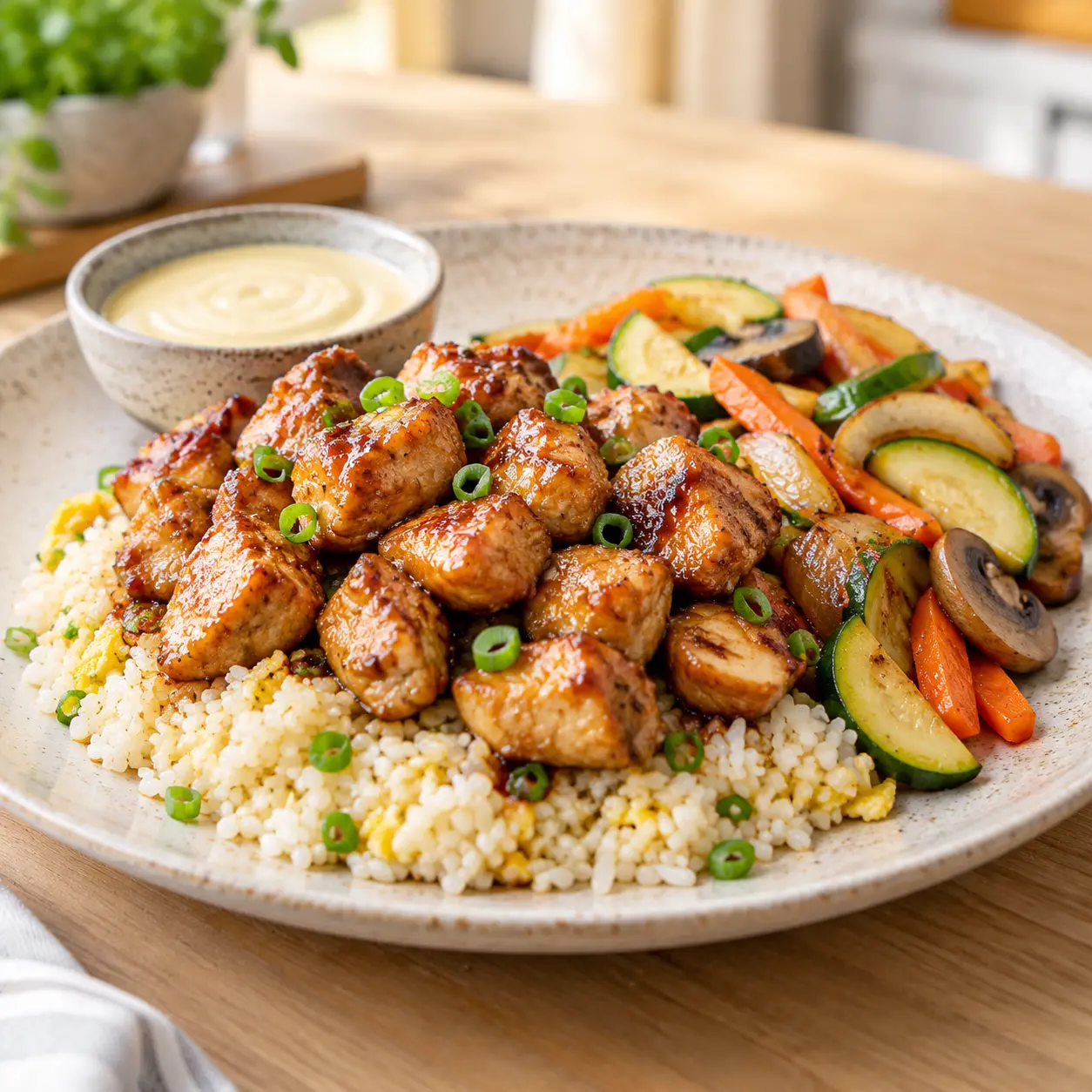 hibachi chicken marinade - final presentation