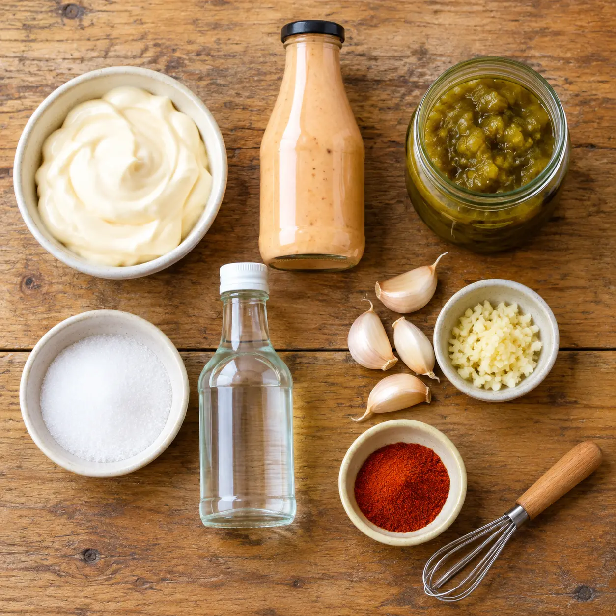 homemade big mac sauce - main ingredients